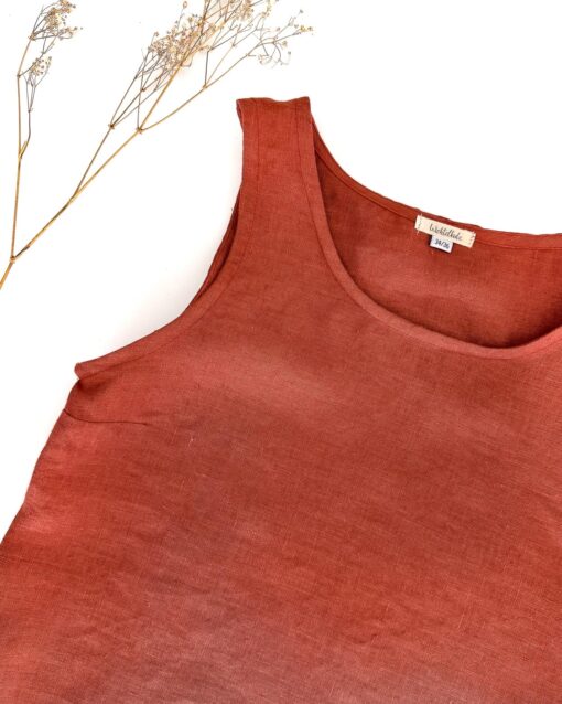 Damen Leinen Top ohne Ärmel - ideal für den Sommer