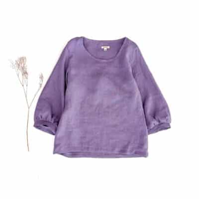 Sofortkauf: Leinenbluse für Damen in Lavendel, Gr. M (38/40)