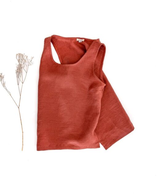 Damen Leinen Top ohne Ärmel - ideal für den Sommer