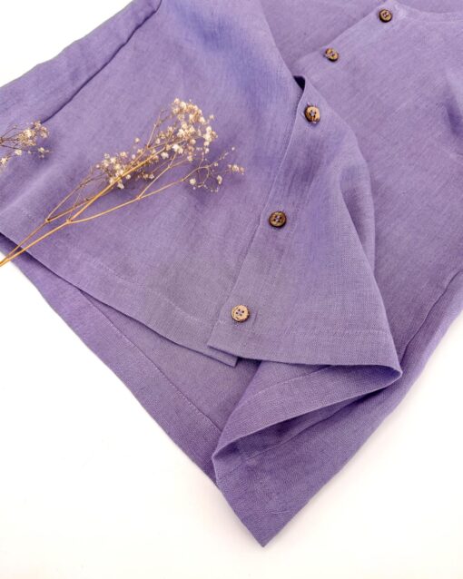 Damen Leinen Shirt mit Knopfleiste – Bild 3