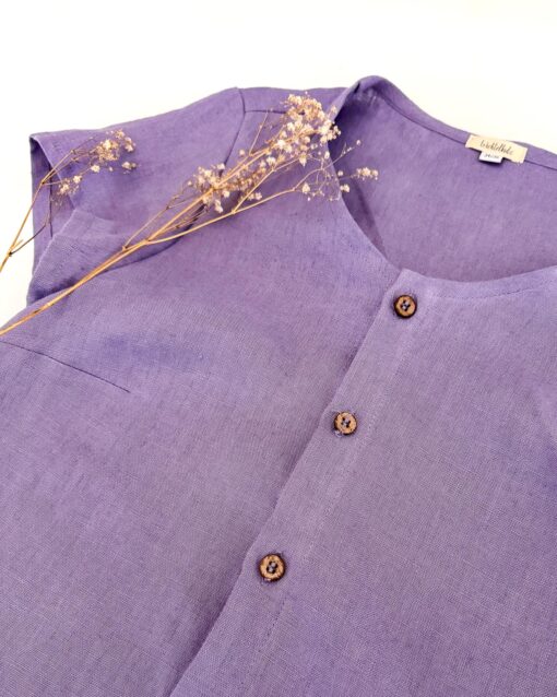 Damen Leinen Shirt mit Knopfleiste – Bild 4