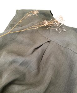 Damen Leinenkleid mit Wickeloptik- Sommerkleid, Umstandskleid, Stillkleid aus 100% Leinen