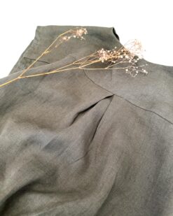 Damen Leinenkleid mit Wickeloptik- Sommerkleid, Umstandskleid, Stillkleid aus 100% Leinen
