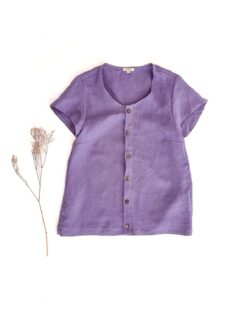 Damen Leinen Shirt mit Knopfleiste