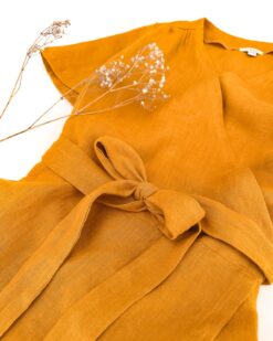 linen wrap dress -Leinen Wickelkleid