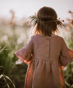 Sommerkleid festliches Rüschen Kleid in Altrosa