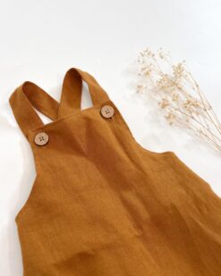 Alternative view of Sofortkauf: kurze Leinen Latzhose/ Salopette in Zimt, Gr. 74/80