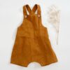 Sofortkauf: kurze Leinen Latzhose/ Salopette in Zimt, Gr. 74/80