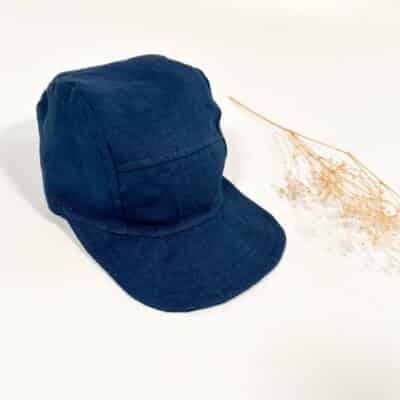 Sofortkauf: Kinder Cap aus Leinen in Marineblau, Gr. 50-52