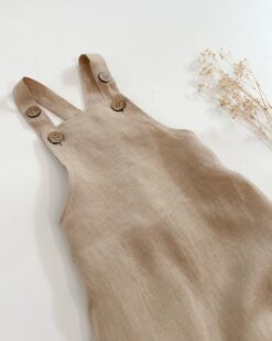 Alternative view of Sofortkauf: lange Leinen Latzhose/ Salopette in Sand, Gr. 86/92