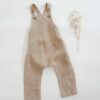 Sofortkauf: lange Leinen Latzhose/ Salopette in Sand, Gr. 86/92