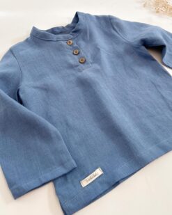 Alternative view of Sofortkauf: langärmliges Leinen-Shirt in Sommerblau, Gr. 98/104