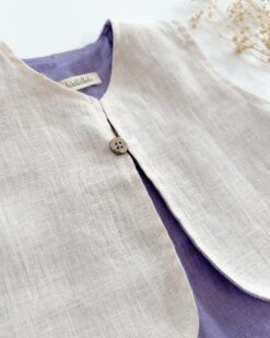 Alternative view of Sofortkauf: Leinen Weste in Wollweiß & Lavendel, Gr. 62/68