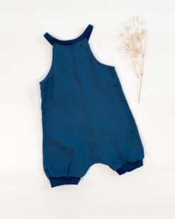 Sofortkauf: kurzer Leinen Jumper in Jeansblau, Gr. 92/98