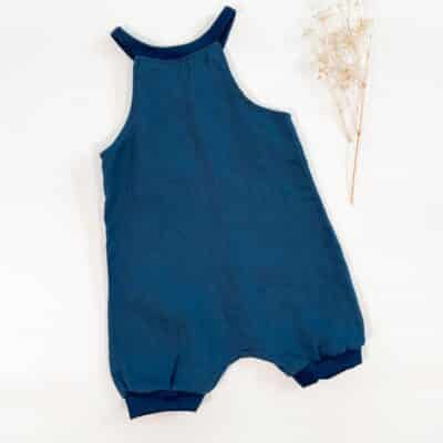 Sofortkauf: kurzer Leinen Jumper in Jeansblau, Gr. 92/98