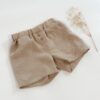 Sofortkauf: Kinder Leinenshorts in Sand mit Knopfleiste, Gr. 134/140
