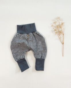 Sofortkauf: Leinen Knickerbocker in Blau gestreift, Gr. 62/68