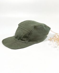 Sofortkauf: Kinder Cap aus Leinen in Olive, Gr. 52-54