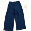 Sofortkauf: Damen Leinenhose mit weitem Bein und Taschen in Marineblau, Gr. M (38/40)