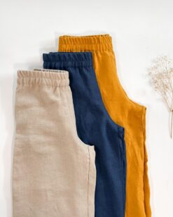 Alternative view of Sofortkauf: Damen Leinenhose mit weitem Bein und Taschen in Senf, Gr. L (42/44)