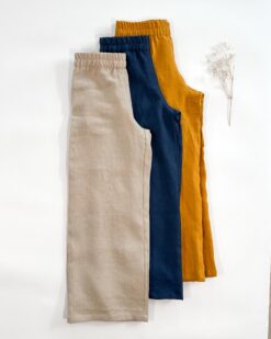 Alternative view of Sofortkauf: Damen Leinenhose mit weitem Bein und Taschen in Sand, Gr. M (38/40)