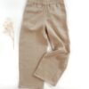 Sofortkauf: Damen Leinenhose mit weitem Bein und Taschen in Sand, Gr. M (38/40)