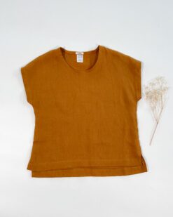 Sofortkauf: Leinen Shirt für Damen in Zimt, Gr. S (34/36)