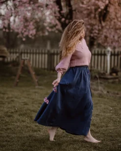 Alternative view of Damen Leinenrock mit Knopfleiste - Maxirock