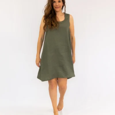 Damen Trägerkleid aus Leinen