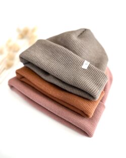 Bio Merino Strick Beanie für Damen, Kinder und Babys