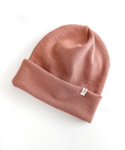 warme Wintermütze aus Merinowolle - Hipster Beanie für Damen, Kinder und Babys Altrosa