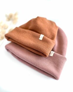 gestrickte Bio Merino Beanie für Kinder und Babys