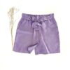 Sofortkauf: Damen Leinen Paperbag Shorts mit Schleife in Lavendel, Gr. M (38/40)