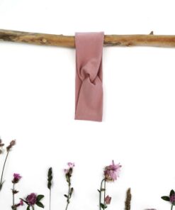 baby bandeau haarband mit twist in altrosa