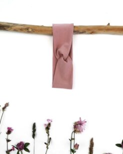 baby bandeau haarband mit twist in altrosa