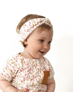 baby haarband mit twist aus baumwolljersey mit blumen