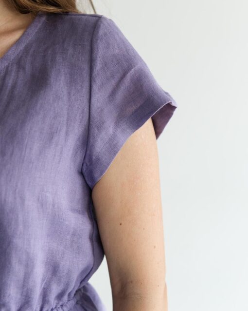 Damen Leinenkleid mit Knopfleiste – Bild 5