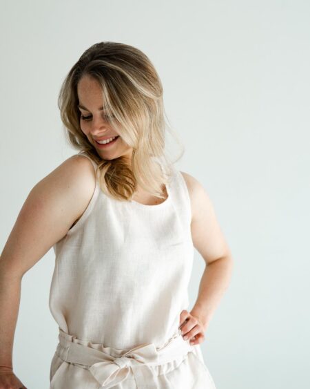 ärmelloses Leinen Top für Damen