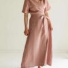 Damen Wickelkleid aus Leinen