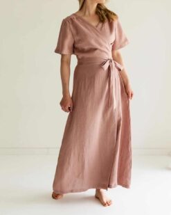 Damen Wickelkleid aus Leinen