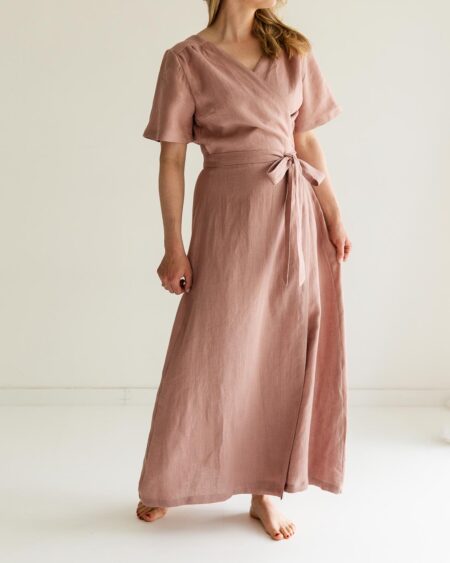 Damen Wickelkleid aus Leinen
