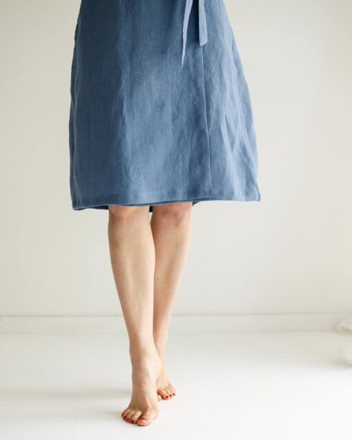 Damen Wickelkleid aus Leinen – Bild 9