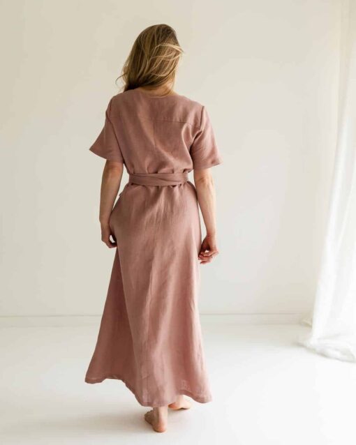 Damen Wickelkleid aus Leinen – Bild 5