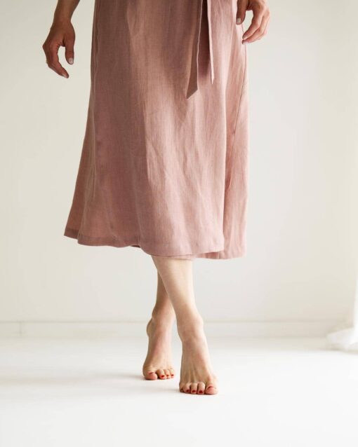 Damen Wickelkleid aus Leinen – Bild 8