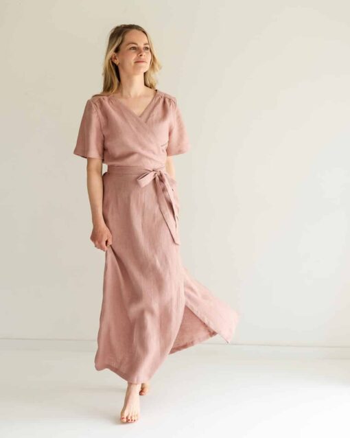 Damen Wickelkleid aus Leinen – Bild 6