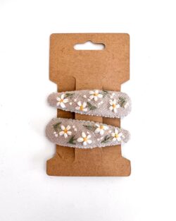 Leinen Haarspange Hand bestickt Kinder Mädchen