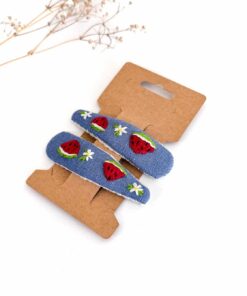 Leinen Haarspange Hand bestickt Kinder Mädchen