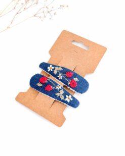 Leinen Haarspange Hand bestickt Kinder Mädchen
