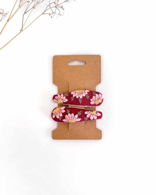 Leinen Haarspange Hand bestickt Kinder Mädchen