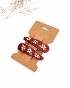 Leinen Haarspange Hand bestickt Kinder Mädchen